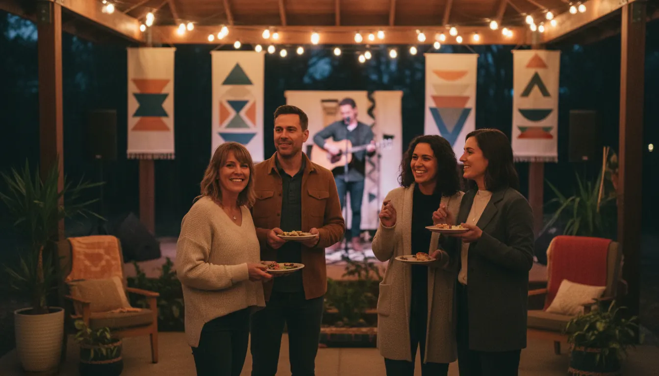 Community members attending fundraising event supporting homeless assistance programs